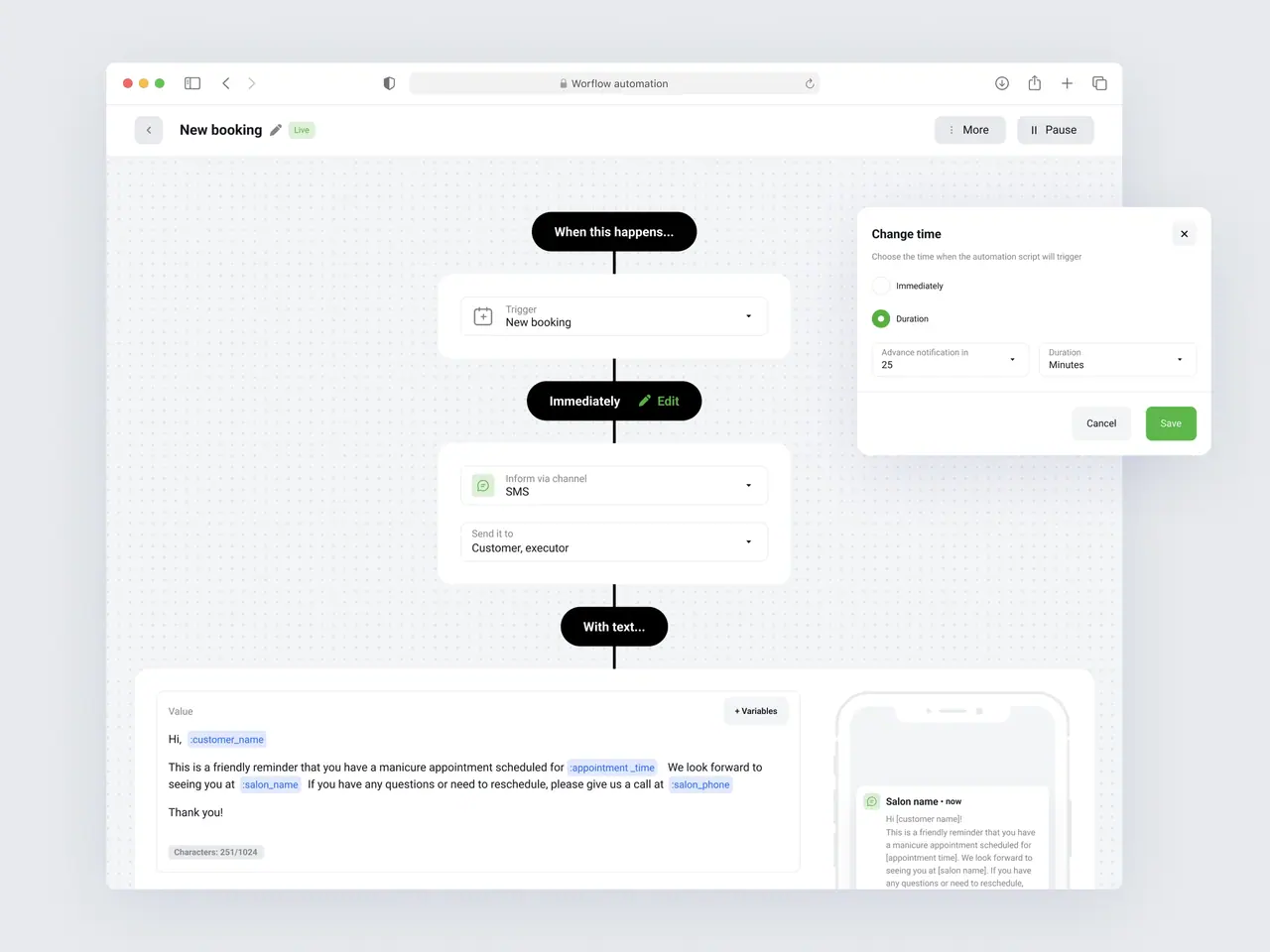 Workflow editor interface