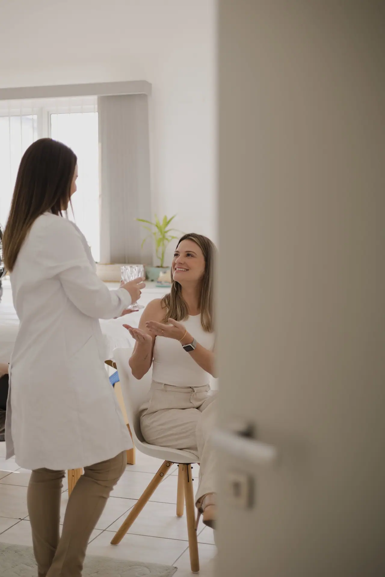 Doctor patient consultation bright