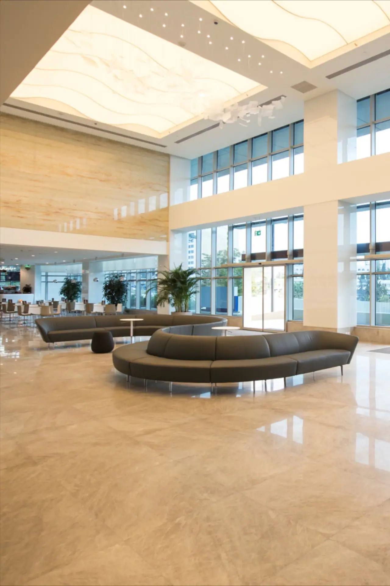 Medical center atrium lobby