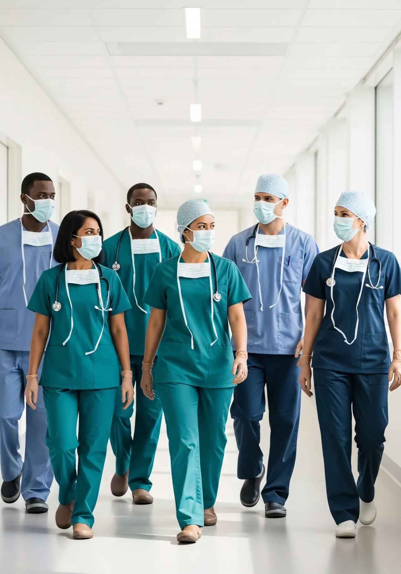 Staff walking corridor
